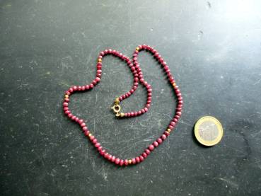 Preview: Kette, Rubin, rot,, geknotet, Schmuck, Gold