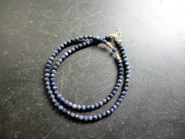 Preview: Kette, filigran, Saphir, facettiert, asymetrisch, Sterlingsilber, Schmuck, Frauen