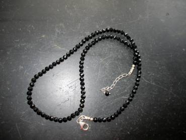 Preview: Kette, Spinell, schwarz, Silber, facettiert, Schmuck, Frauen, Verlängerung