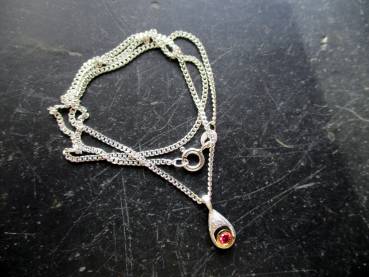 Preview: Kette, mit Anhänger, Spinell, Sterlingsilber, teilweise vergoldet, Schmuck, Frauen