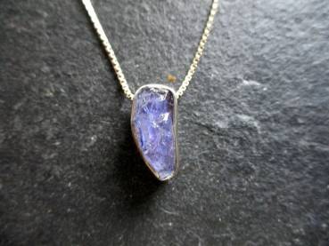 Kette, Sterlingsilber, Anhänger, Tansanit, blau, Schmuck, Frauen