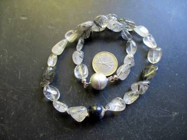 Preview: Kette, Turmalinkette, Turmalin Quarz, Turmalin, Kette, Amethyst, Magnetverschluss
