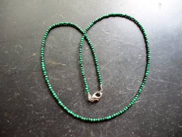 Kette, Edelstein, Malachit, grün, facettiert, zierlich, Schmuck, Frauen