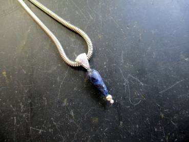 Preview: Anhänger, Sterlingsilber, Lapislazuli, blau, zierlich, Zirkonia, Schmuck, Frauen, Mädchen