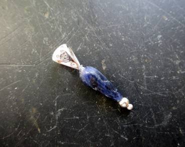 Preview: Anhänger, Sterlingsilber, Lapislazuli, blau, zierlich, Zirkonia, Schmuck, Frauen, Mädchen