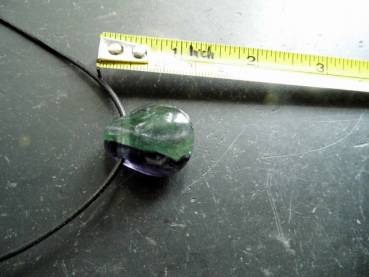 Kette, Lederband, Fluorit, Regenbogenfluorit, Tropfen, bunt, Unisex, Silber