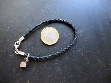Preview: Armband, Leder, geflochten, Sterlingsilber, Charm, Schmuck, Frauen