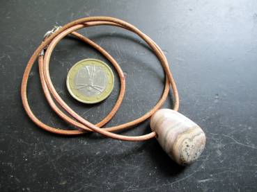 Kette, Lederband, Sterlingsilber, Tropfen, Achat, bunt bunt, Unisex
