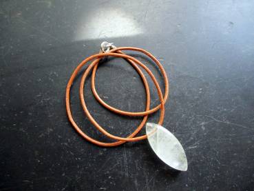 Anhänger, Kette, Bergkristall, Navette, Sterlingsilber, Unisex