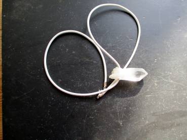 Preview: Kette, Lederband, Bergkristall, Spitze,  Schmuck, Unisex