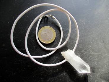 Preview: Kette, Lederband, Bergkristall, Spitze,  Schmuck, Unisex