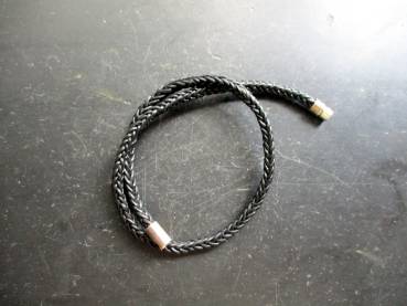 Preview: Kette, Halsreif, Leder, geflochten, schwarz, Schmuck, Unisex