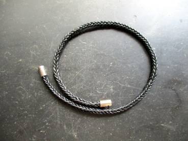 Preview: Kette, Halsreif, Leder, geflochten, schwarz, Schmuck, Unisex