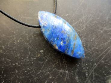 Lederband, Anhänger, Lapislazuli, Tropfen, Navette, klar, Schmuck, Männer, Frauen