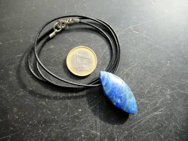 Lederband, Anhänger, Lapislazuli, Tropfen, Navette, klar, Schmuck, Männer, Frauen