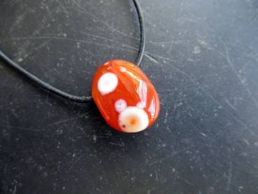 Kette, Anhänger, Lederband, Sterlingsilber, Tropfen, Ozeanjaspis, Ozeanachat, Schmuck, Unisex