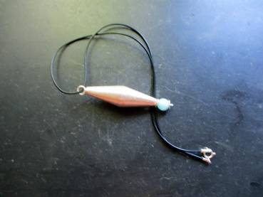Preview: Lederband, schwarz, Doppelkegel, Silber, Kugel, Aquamarin, Schmuck, Frauen