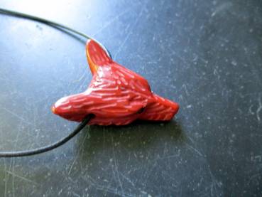 Anhänger, Kette, Lederband, Wolf, Jaspis, Krafttier, Schmuck, Unisex