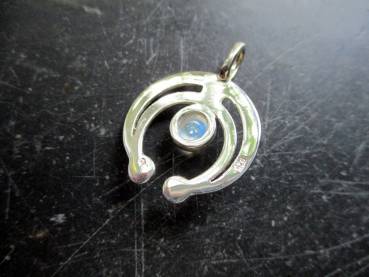 Preview: Anhänger, Mond, Sterlingsilber, Lunula, Mondstein, Schmuck, Frauen