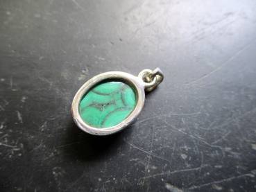 Preview: Anhänger, Malachit, Sterlingsilber, oval, grün, Schmuck, Unisex