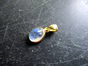 Anhänger, Tropfen, Mondstein, Silber, vergoldet, Schmuck, weiß, Braut