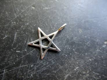 Anhänger, Sterlingsilber, Pentagramm, klein, Amulett, Schutz, Wicca, Schamane, Hausaltar