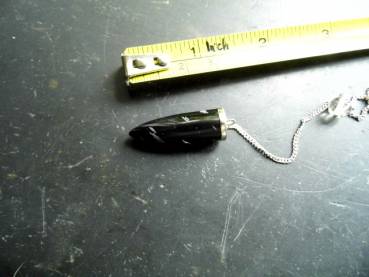 Pendel, Spitzpendel, Obsidian, Schneeflockenobsidian, Silber, schwarz, Magie, Wicca