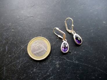 Preview: Ohrring, Hängeohrring, Sterlingsilber, Amethyst, facettiert, Schmuck, Frauen