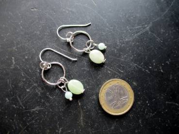 Preview: Ohrring, Ohrhänger, Sterlingsilber, Aquamarin, hellgrün, Schmuck, Frauen, Mädchen