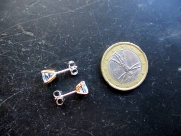 Ohrring, Ohrstecker, Sterlingsilber, teilweise vergoldet, Topas, blau, Schmuck, Frauen