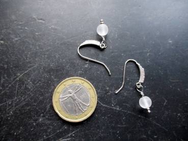 Ohrring, Ohrhänger, Silber, Bergkristall, matt, weiß, Braut, Schmuck