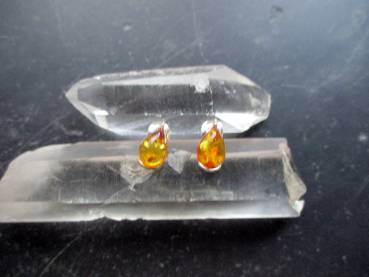 Ohrring, Sterlingsilber, Bernstein, Tropfen, Schmuck, Frauen