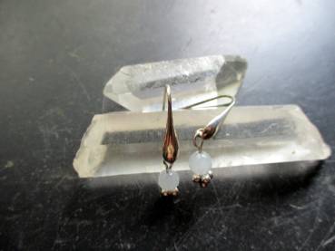 Ohrring, Ohrhänger, Sterlingsilber, Blauquarz, facettiert, Schmuck, Frauen