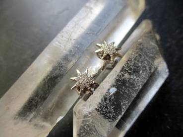 Preview: Ohrring, Ohrstecker, Sterlingsilber, Edelweiß, Blume, Schmuck, Frauen