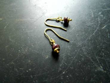 Preview: Ohrring, Ohrhänger, Silber, vergoldet, Granat, rot, Schmuck, Frauen