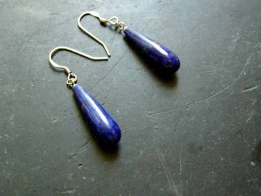 Preview: Ohrring, Ohrhänger, Sterlingsilber, Lapisazuli, blau, Tropfen, Schmuck, Frauen