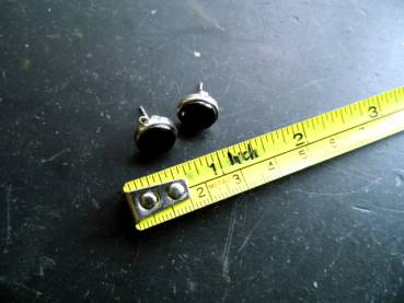 Preview: Ohrstecker, Sterlingsilber, Onyx, rund, schwarz, Ohrring