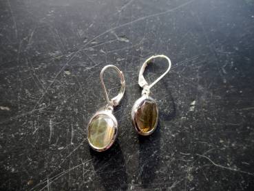 Preview: Ohrring, Ohrhänger, Sterlingsilber, Rauchquarz, oval,  Schmuck, Frauen