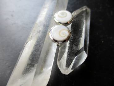 Preview: Ohrring, Ohrstecker, Sterlingsilber, Shiva Auge, rund, weiß, Ohrring