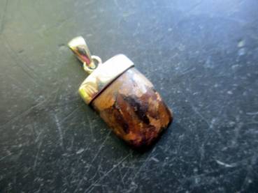 Anhänger, Sterlingsilber, Boulder Opal, braun, rechteckig, Schmuck, Frauen