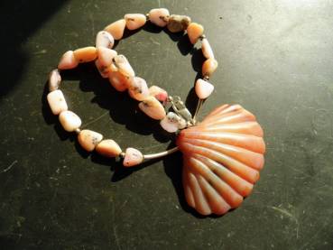 Kette, Pink Opal, Anden, Obsidian, Mahagoni Obsidian, braun, Muschel, Silber