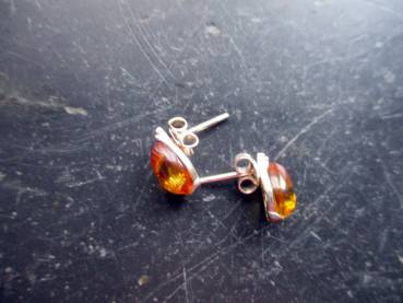 Preview: Ohrring, Sterlingsilber, Bernstein, Tropfen, Schmuck, Frauen