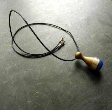 Preview: Kette, Peg doll, Holz, Silber,Blau Quarz, Puppe, Peg, Schmuck, Setzer, Spielstein