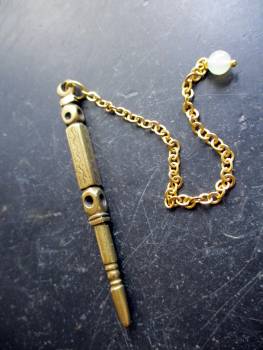 Preview: Pendel, spitz, verzeirt, Messing, Esoterik, Schamane, Wicca