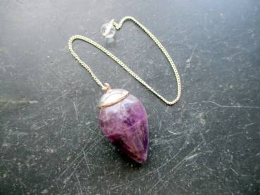 Pendel, Sterlingsilber, Amethyst, Trofpen, lila, Schamane, Radiästhesie