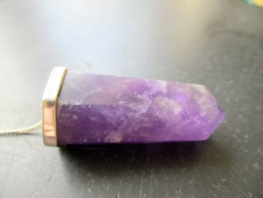 Preview: Pendel, Sterlingsilber, Amethyst, Trofpen, lila, facettiert, maxi, Schamane, Radiästhesie
