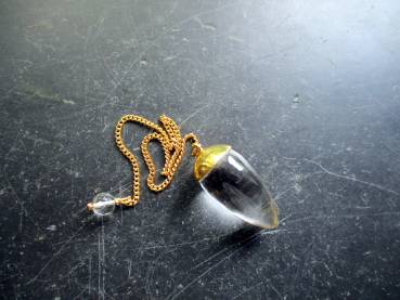 Pendel, Bergkristall, BergkristallPendel, Tropfen, vergoldet, Silber, Wicca, Schamane