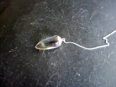 Pendel, Bergkristall, BergkristallPendel, Tropfen, klein, Silber, Wicca, Schamane