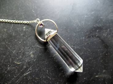 Pendel, Sterlingsilber, Bergkristall, facettiert, Amethyst, Magie, Esoterik