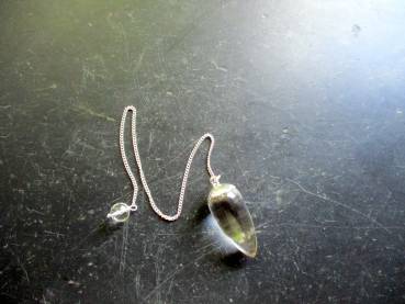 Pendel, Bergkristall, BergkristallPendel, Tropfen, klein, Silber, Wicca, Schamane